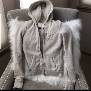 A&F fleece/fur-lined zip-up hoodie